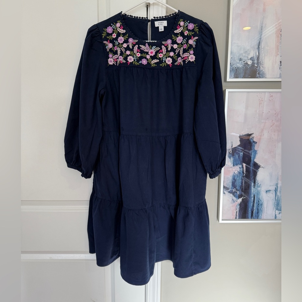 Crown & Ivy Floral Embroidered Dress
